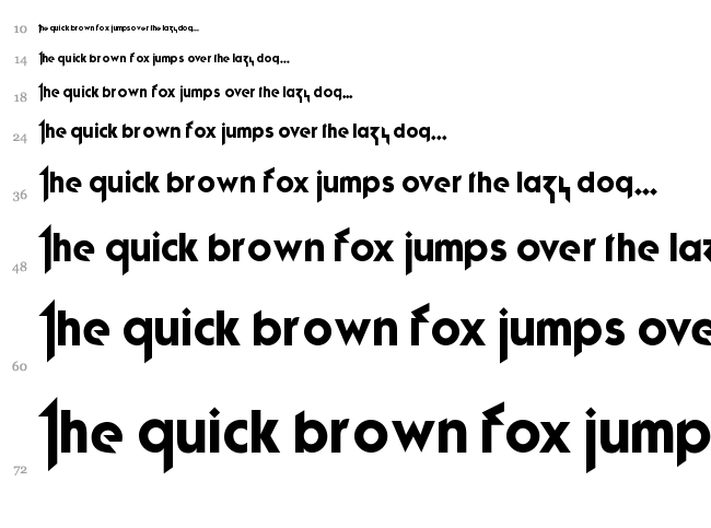 Fujita Ray font waterfall